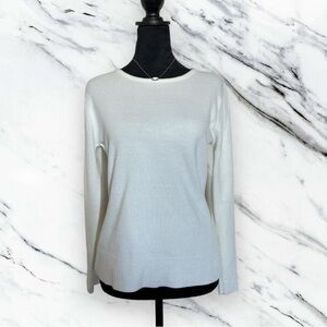 Carolyn Taylor Woman’s Small White Crew Neck Pullover Sweater